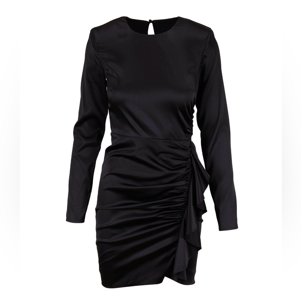 Veronica Beard Rula Ruched Silk Dress - Picture 3 of 14